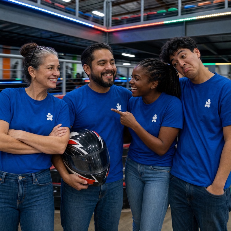 Ana, Luis, Destiny and Kevin, the office team